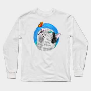 Cat with butterfly Long Sleeve T-Shirt